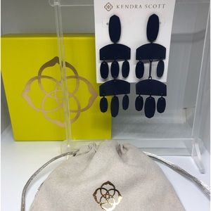 Kendra Scott Chandelier Navy Blue Earrings